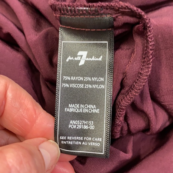 NWT 7 For All Mankind Velvet Jogger Track Pants Maroon - Picture 5 of 5